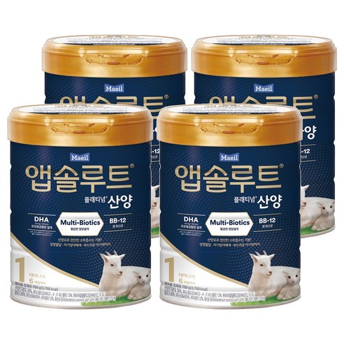앱솔루트 플래티넘 산양분유 1단계, 750g, 4개
