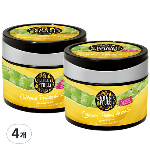 파모나 투티푸르티 슈가 바디 스크럽 바나나 구스베리향, 300g, 4개