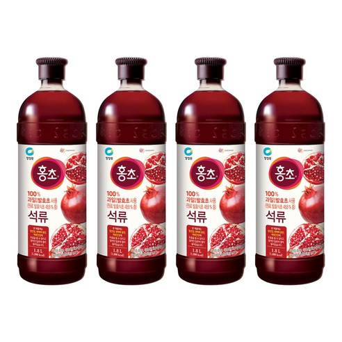 청정원 홍초 100% 자연발효초 사용 석류, 1.8L, 4개