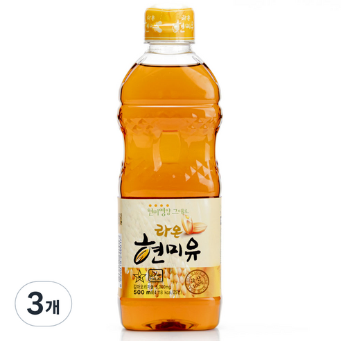 라온 현미유, 3개, 500ml