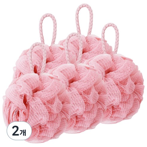 페르노엘 촘촘하고 부드러운 걸이형 버블 샤워볼 세트, 핑크, 5개입, 2개