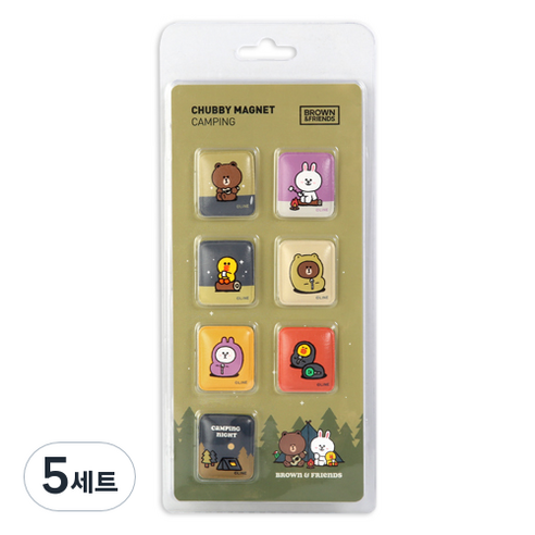 브라운앤프렌즈 처비 마그넷 7종 세트, CAMPING, 5세트