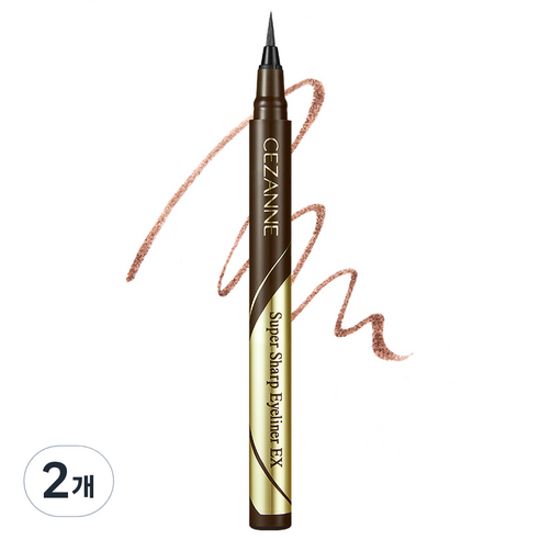 세잔느 슈퍼 샤프 아이라이너 EX 0.5g, 20 브라운, 2개