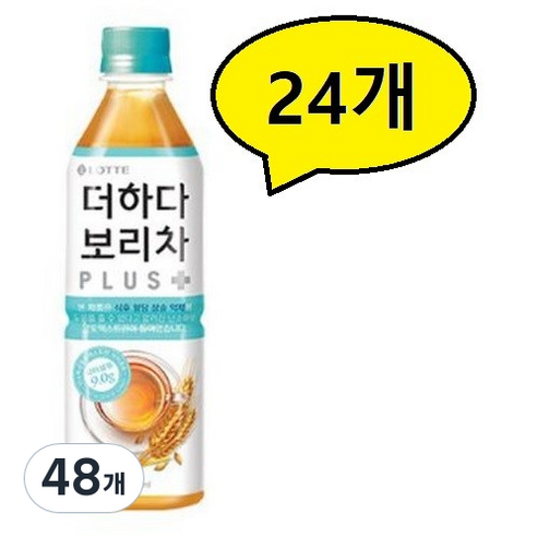 롯데칠성 더하다 보리차 플러스, 500ml, 48개
