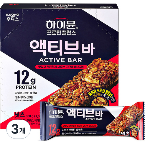 일동후디스 하이뮨 프로틴밸런스 액티브 바 6p, 300g, 3개