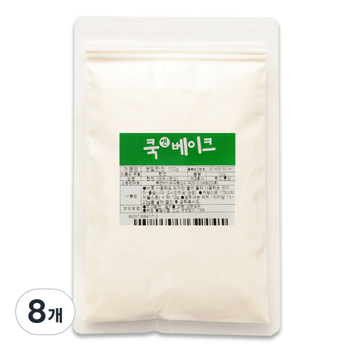 쿡앤베이크 분말 한천, 8개, 100g
