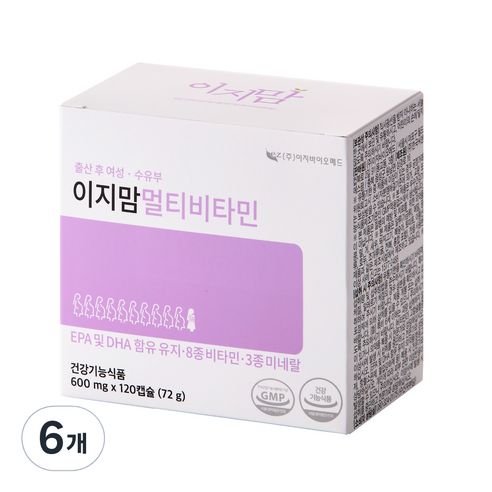 이지맘 멀티비타민, 120정, 6개