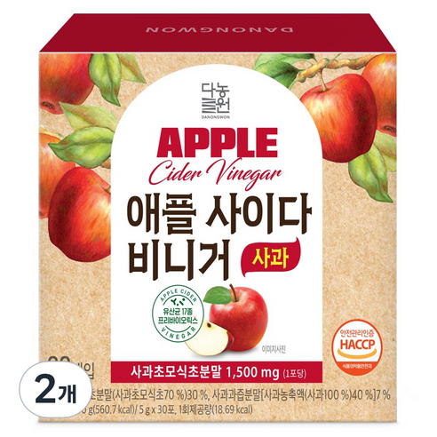 다농원 애플사이다비니거 사과맛 30p, 150g, 2개