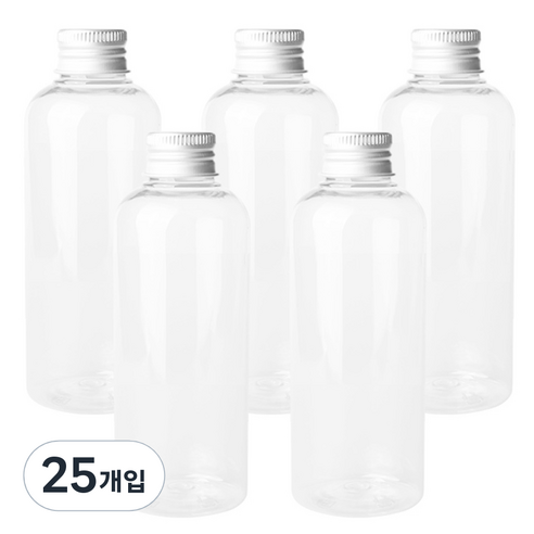병도매닷컴 DT150 투명 음료용기 알루미늄 실버캡, 150ml, 25개입