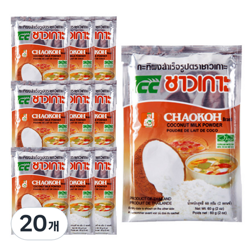 차오코 코코넛 밀크 파우더, 60g, 1개, 20개
