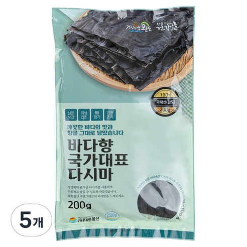 완도건강해 완도산 건다시마, 5개, 200g