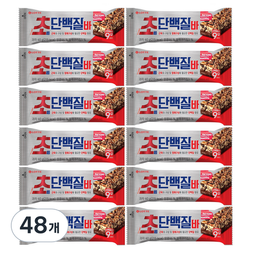롯데제과 초 단백질바, 40g, 48개