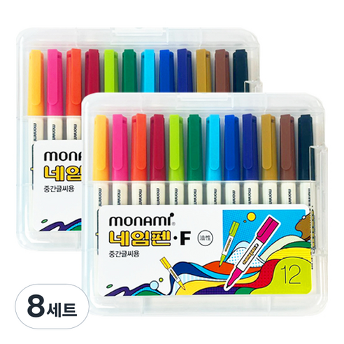 모나미 중간글씨용 네임펜, 혼합색상, 8세트