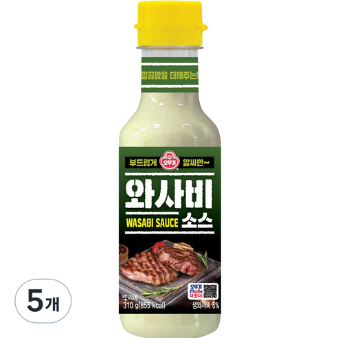 오뚜기 와사비 소스, 310g, 5개