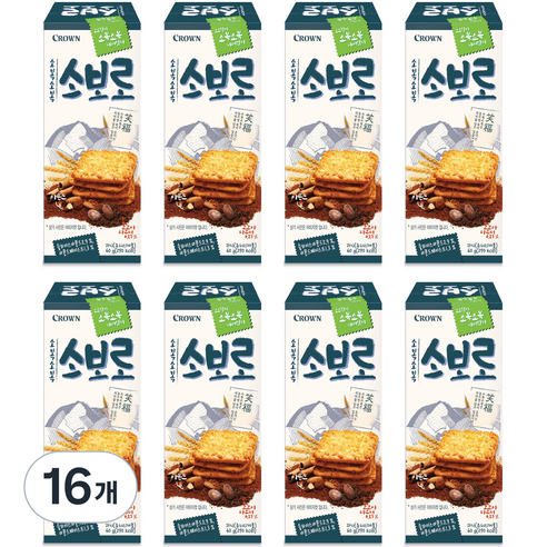 크라운 소복소복 소보로 과자, 60g, 16개