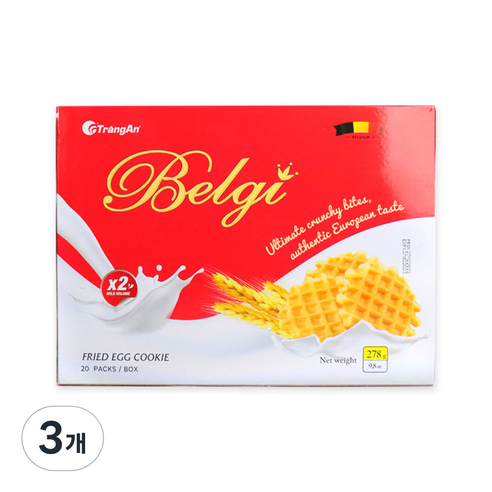 우리가스토리 벨기 에그 버터와플 쿠키 20p, 3개, 278g