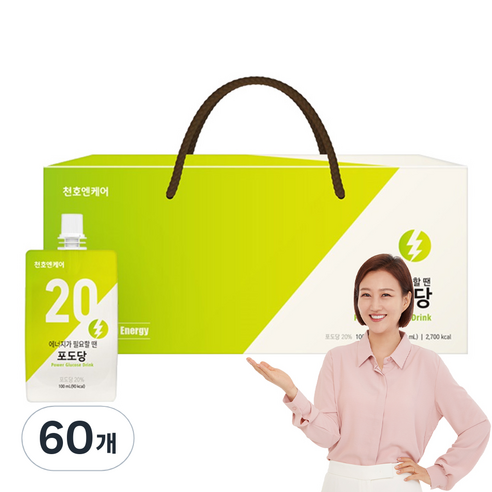 천호엔케어 에너지 충전 포도당 음료, 100ml, 60개