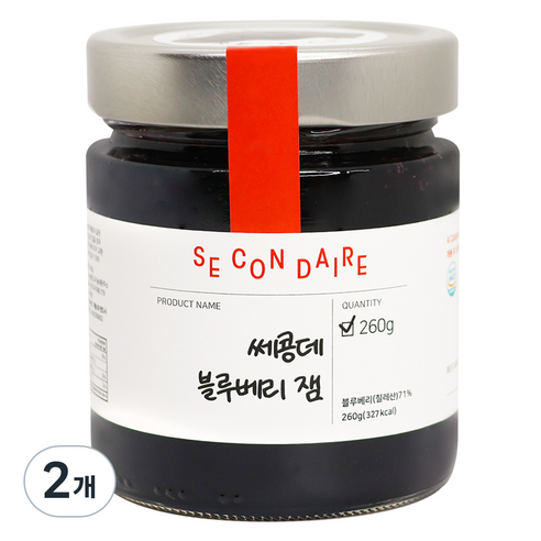 쎄콩데 블루베리 잼, 260g, 2개