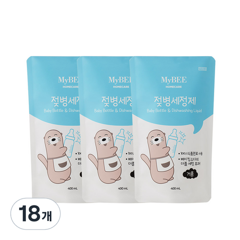 마이비 젖병세정제 거품형 리필, 400ml, 18개