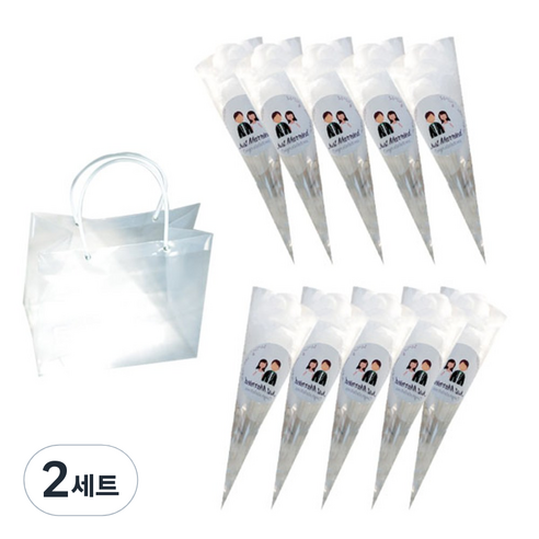 웨딩 플라워샤워 10p, 화이트, 2세트