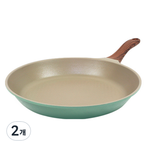 키친아트 본 우드 파스텔민트 다이아 후라이팬, 30 cm, 2개
