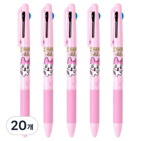 골골즈 3색 볼펜 0.7mm, 핑크(콩이), 20개