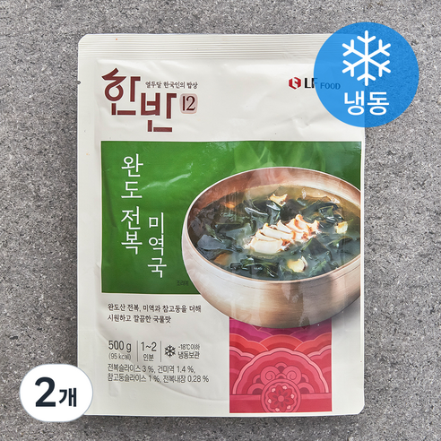 [로켓프레시] 한반 완도전복 미역국 1~2인분 (냉동), 500g, 2개