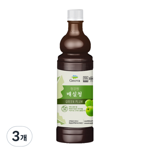 건강스토리 매실청, 3개, 900ml