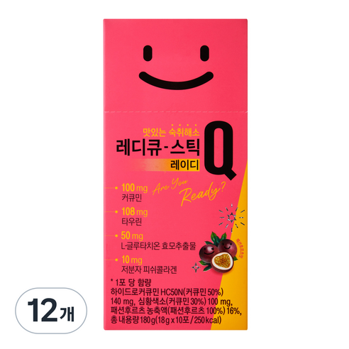 레디큐 스틱 레이디 맛있는 숙취해소 젤리 10p, 180g, 12개