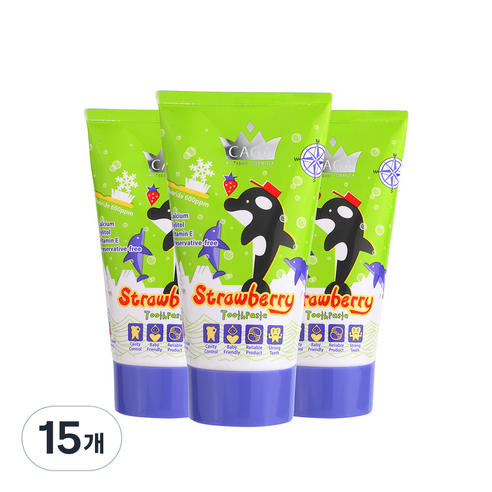 카가 저불소 어린이 치약 딸기, 50ml, 15개