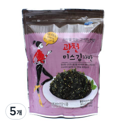 한아담식품 광천 미스 김자반, 300g, 5개