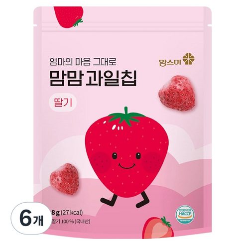 맘스미 맘맘 과일칩 딸기, 8g, 6개