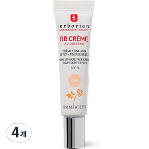 에르보리앙 BB 크림 SPF20, 클레어, 15ml, 4개