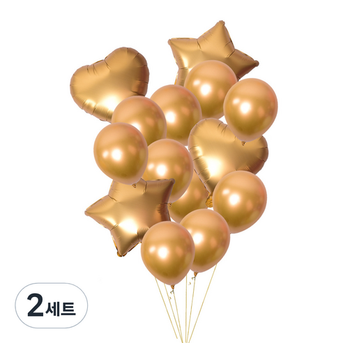 정월나나 기념일 이벤트 생일 파티 풍선세트, 스타일 02(골드), 2세트
