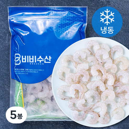 오션스글로벌 비비수산 흰다리 생새우살 2개입 (냉동), 400g(소소, 71/90), 5봉