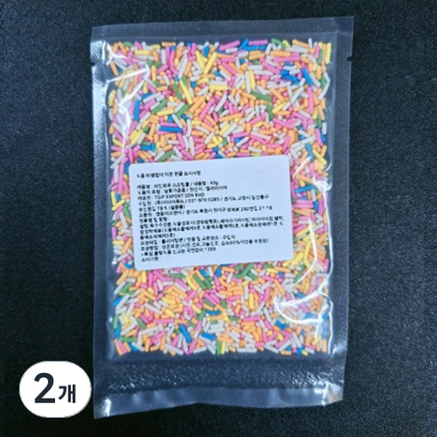 이홈베이킹 레인보우 스프링클, 40g, 2개
