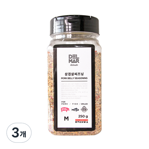 딜리셔스마켓 삼겹살시즈닝 중형, 250g, 3개