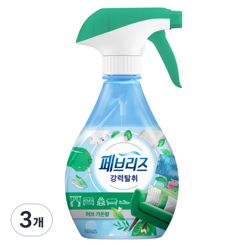 페브리즈 섬유탈취제 용기형, 370ml, 3개, 허브 가든향