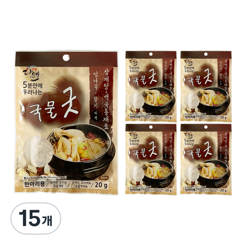 다예 국물굿 엄나무 황기 삼계탕 백숙용 재료 티백, 20g, 15개
