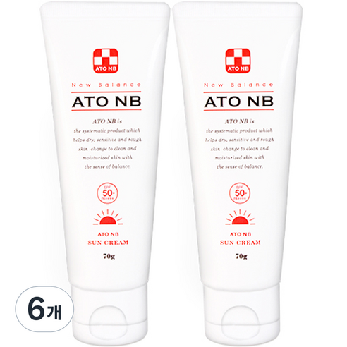 아토엔비 유아선크림 SPF50+ PA++++, 70g, 6개