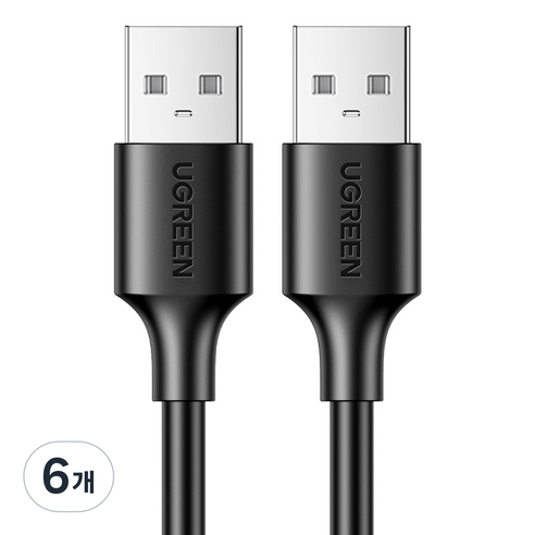 유그린 USB 2.0 AM to AM 케이블, 1.5m, 혼합색상, 6개