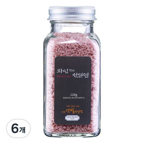 손봉훈신안갯벌천일염 솔트레인보우 천일염, 120g, 6개