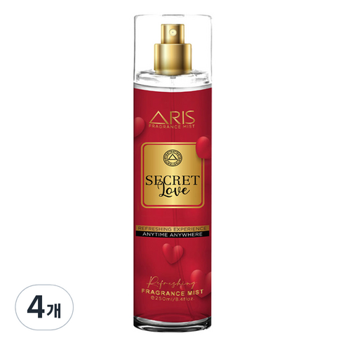 아리스 향수 바디 미스트 시크릿러브, 250ml, 4개