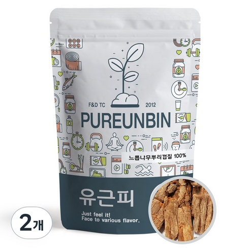 푸른빈 유근피 느릅나무 뿌리 껍질, 300g, 2개
