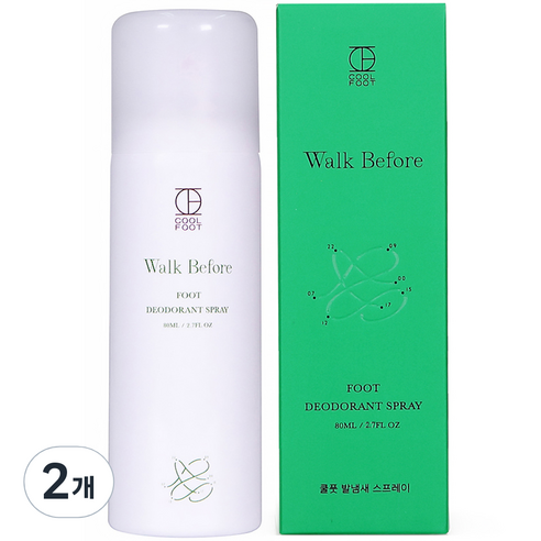쿨풋 휴대용 발냄새 제거제, 1개입, 2개, 80ml