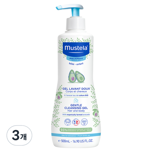 무스텔라 젠틀 클렌징 젤, 500ml, 3개