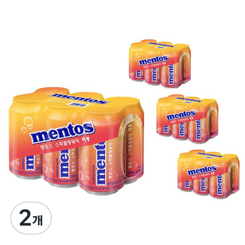 멘토스 스파클링워터 자몽, 355ml, 2개