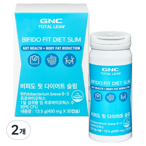 GNCTOTALLEAN 비피도 핏 다이어트 슬림 13.5g, 2개, 30정