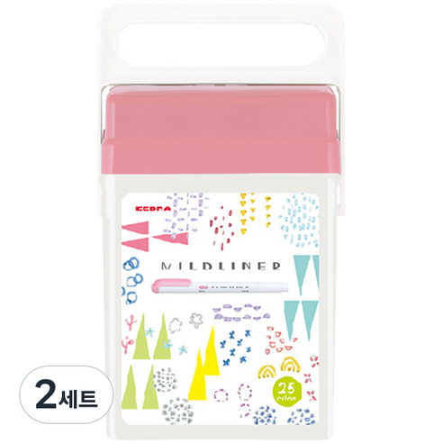 제브라 뉴 마일드라이너 25색 수성 형광펜 세트, 혼합색상, 2세트
