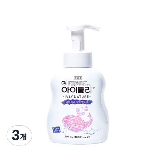 아이블리네이쳐 유아용 젖병 세정제 코코넛 레몬 혼합향, 500ml, 3개